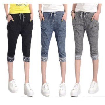 15PKPT05 2014-15 Pantalons de lin de jeans occasionnels colorés de jeans décontractés de filles